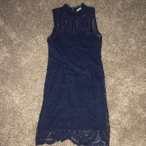 Navy Blue Lace Dress